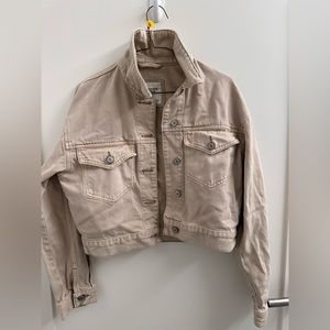 Drapey Cropped Denim Jacket